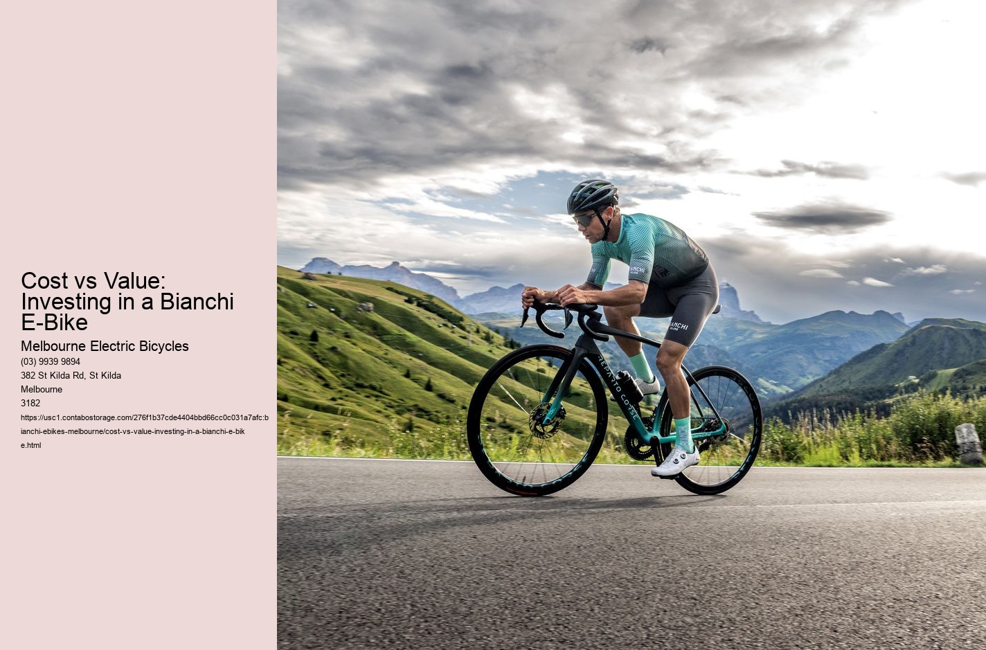Cost vs Value: Investing in a Bianchi E-Bike   