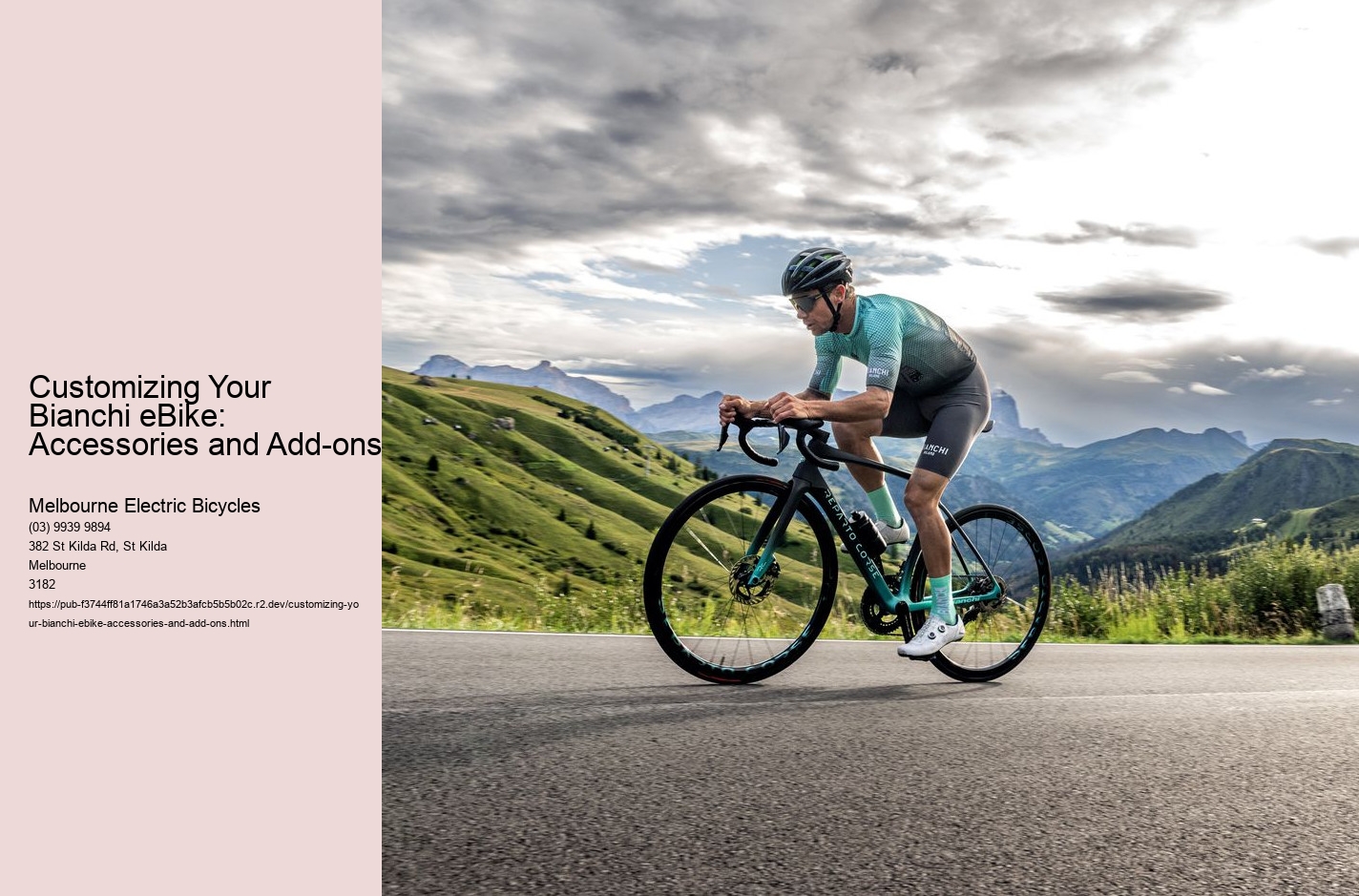 Customizing Your Bianchi eBike: Accessories and Add-ons 