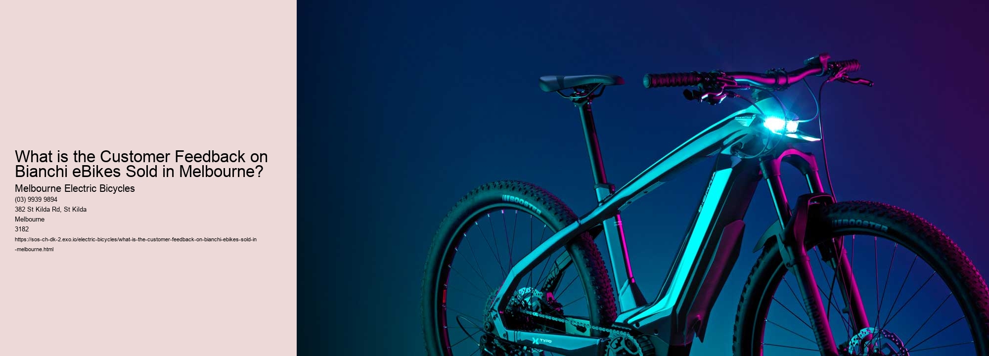 What is the Customer Feedback on Bianchi eBikes Sold in Melbourne?