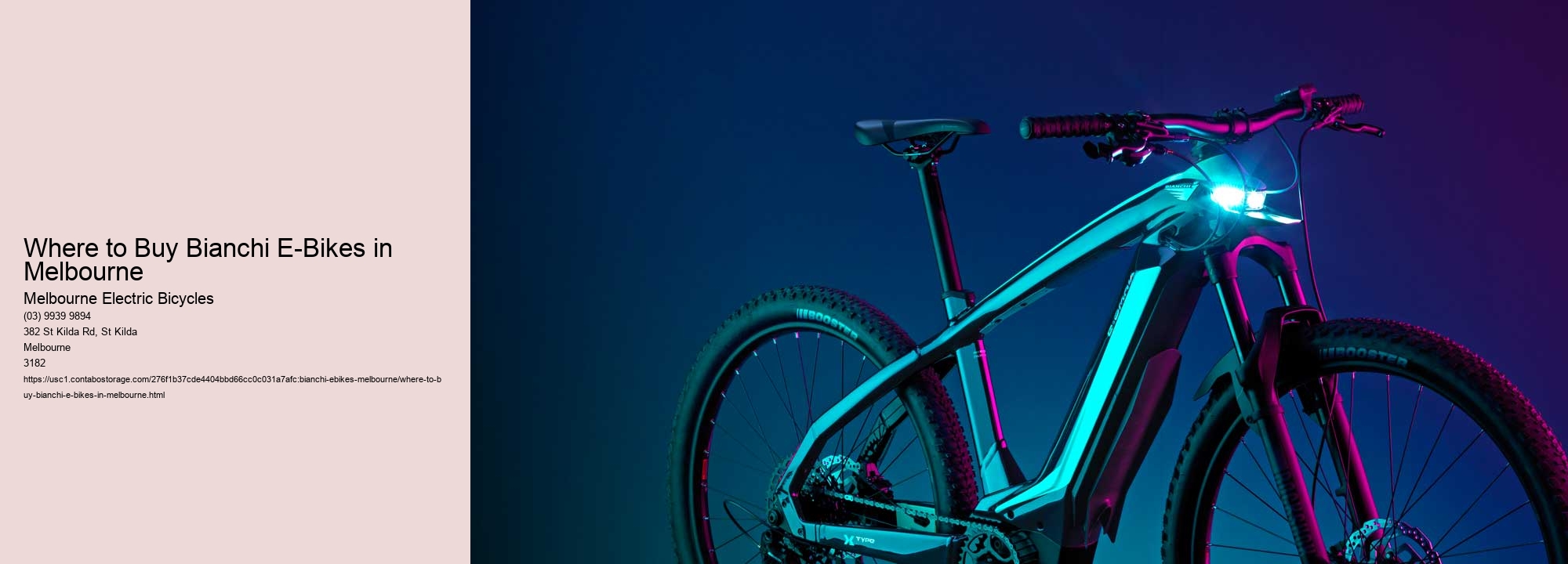 Where to Buy Bianchi E-Bikes in Melbourne  